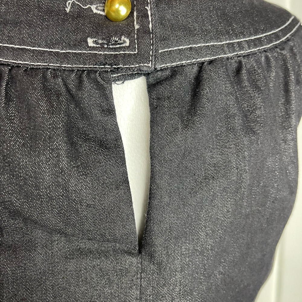 Emma & Michele Dark Denim Belted Midi Sleeveless Dress Casual Summer Size 8 - Picture 12 of 15